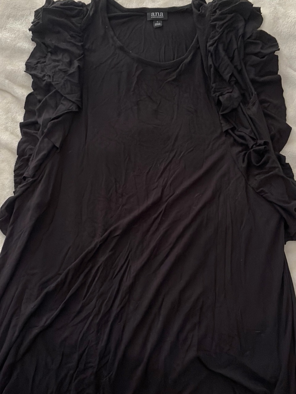 a.n.a Black Ruffle Sleeve Maxi Dress
